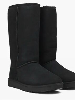 UGG Classic Tall Black Suede Boots - Women's